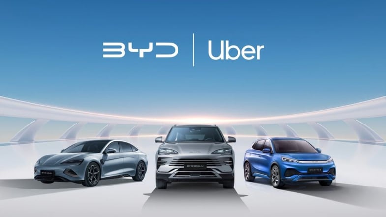 Uber e BYD formam parceria para expansão de frota de veículos elétricos