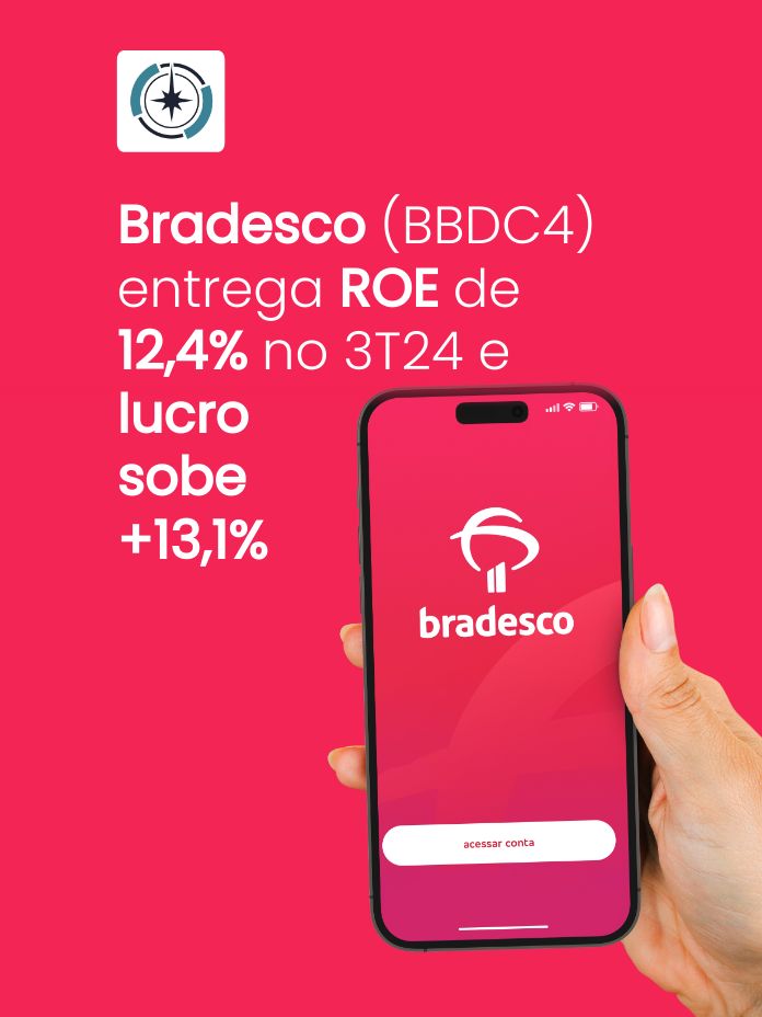 Bradesco (BBDC4) entrega ROE de 12,4% no 3T24 e lucro sobe +13,1%