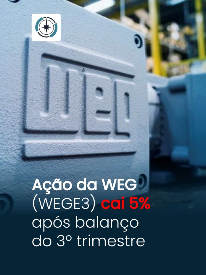 Ação da WEG (WEGE3) cai 5% após balanço do 3º trimestre